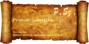 Prorok Szendike névjegykártya